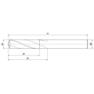 Grąžtas be vidinio aušinimo VHM 3xD Nachreiner 8.8x35x89mm
