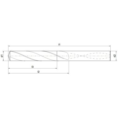 Grąžtas su vidiniu aušinimu VHM 140° 5xD Nachreiner 12.0x56x120mm