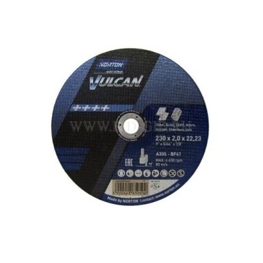Norton pjovimo diskas A30S-BF41 230x2.0x22.23 VULCAN METAL/INOX