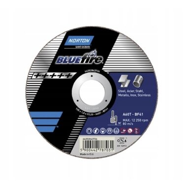 Norton pjovimo diskas A60T-BF41 100x1.0x10 Blue fire (tiesiniam šlifuokliui)