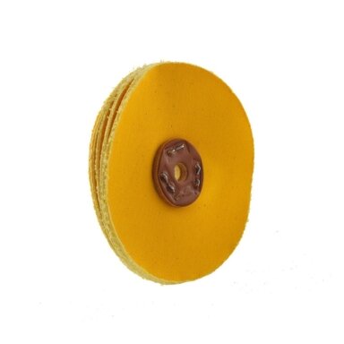 Poliravimo diskas LEA 130 mm, tapered bore, (12 fold) Calico Bronco Loosefold, geltonas